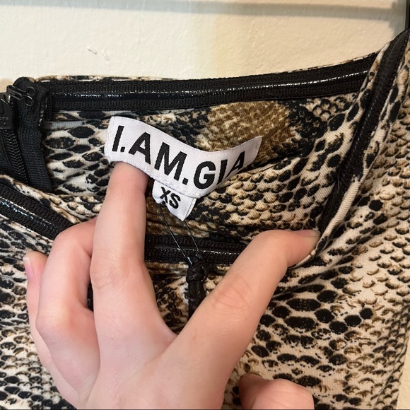 NWT I.AM.GIA Devon Dress Snakeskin Mini Bodycon Strapless - Picture 5 of 6